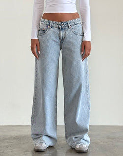 Low Rise Roomy Jeans in 80's Light Wash Blue
