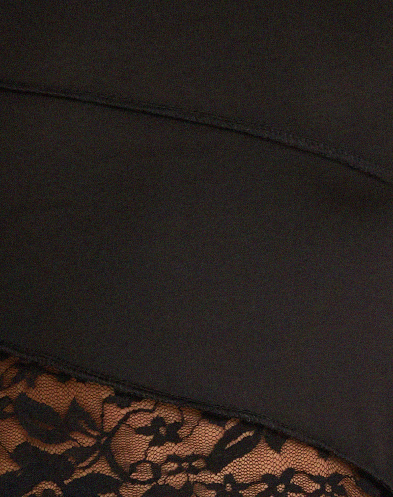 Lucca Long Sleeve Top in Lace Black