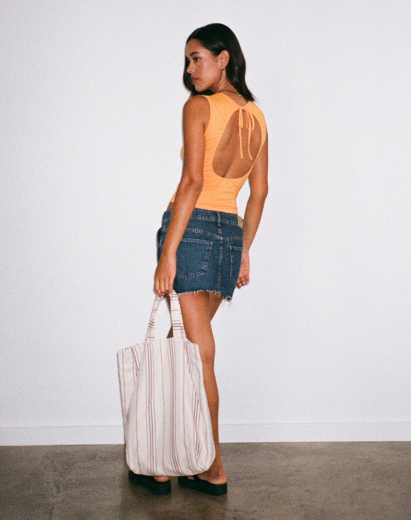 Runaba Backless Tank Top in Faded Orange