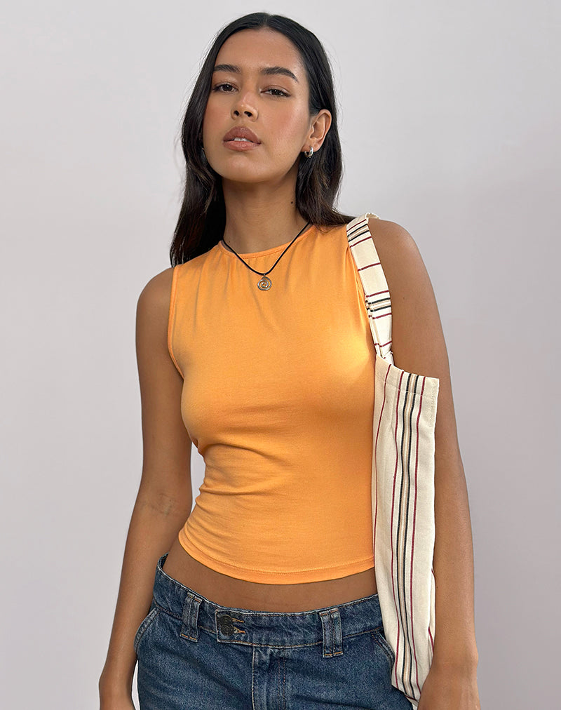 Runaba Backless Tank Top in Faded Orange