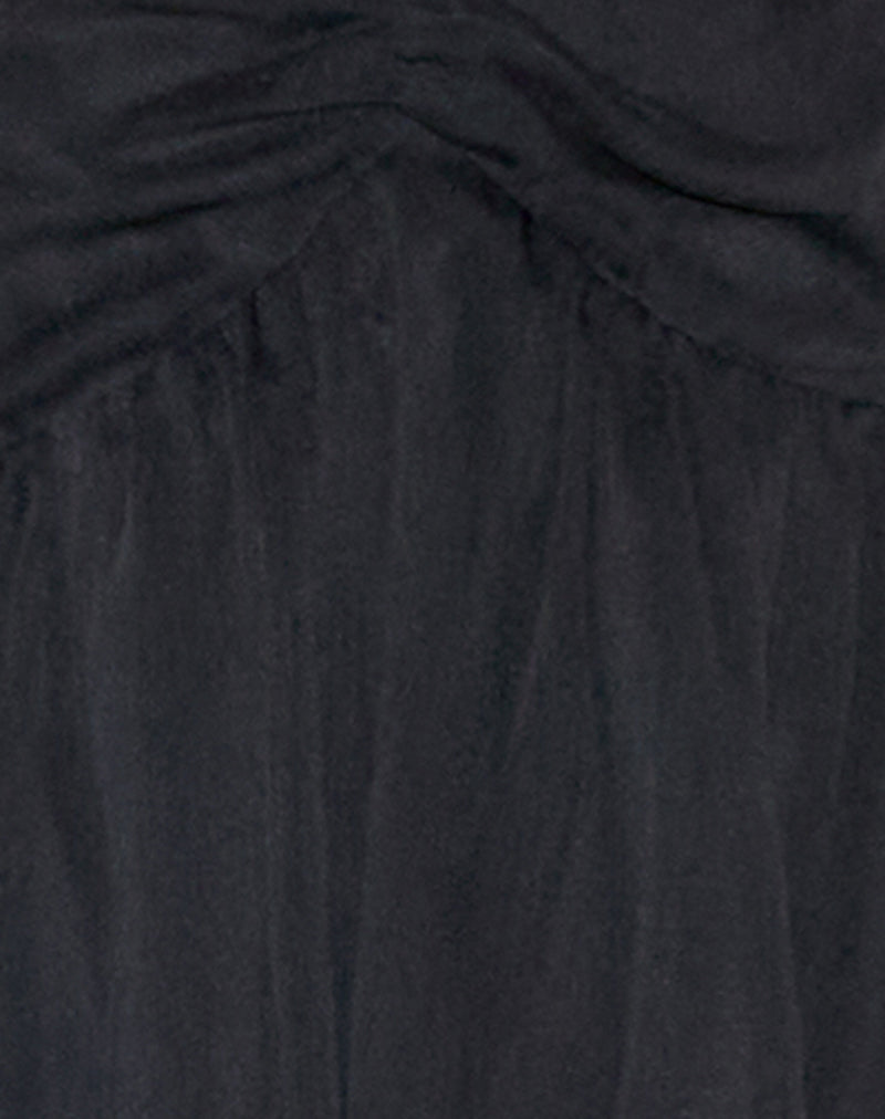 Setsuko Bandeau Longline Top in Black